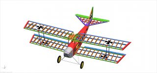 CAD Bauplan Doppeldecker Aviatik E Spannweite 160cm