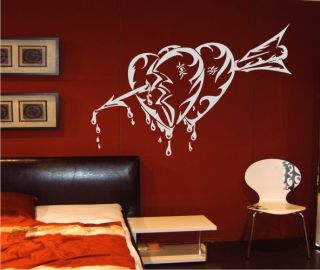 Wandtattoo Wandaufkleber Wandbild #110 Love zwei Herzen