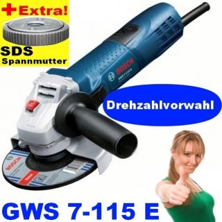 BOSCH Winkelschleifer GWS 7 115 E 720 Watt Drehzahl 2.800 – 11.0000
