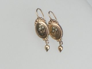 Biedermeier Gold Ohrringe mit Perlen