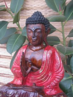 30cm Meditations Holz Buddha Budda Tibet Art Feng Shui B357
