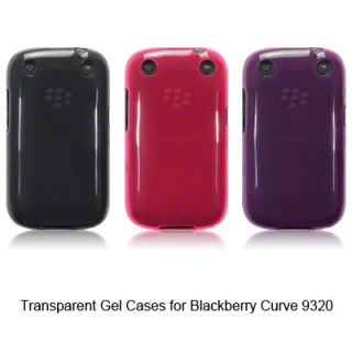 TPU Gel Case / Cover for Blackberry Curve 9320 / Smoke Black, Pink