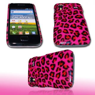 Hardcover Handy Tasche Case Leopard Pink f Samsung GT S5830 Galaxy Ace