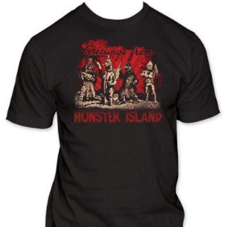 Godzilla     Monster Island Jersey Kurzarm T Shirt in Schwarz