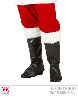 Stiefelüberzieher Stiefelstulpen schwarz mit Fell, Weihnachtsmann