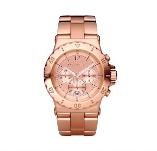 NEW 2012 MICHAEL KORS ROSE GOLD CHRONOGRAPH STAINLESS STEEL WOMENS