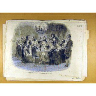 1852 Zwölfte Nacht Frankreich König Getränke Szenen Skizze 