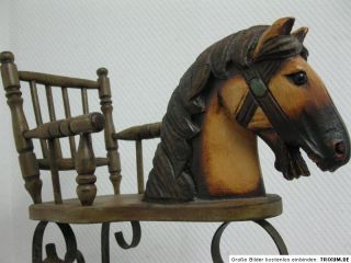 Holz Schaukelpferd 83cm Karusellpferd Holzpferd Pferd