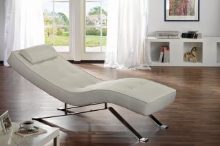 Relax Liege weiß Lounge Sofa Leder Design Couch Möbel