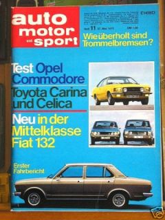 Auto Motor Sport 11/72 Opel Commodore GS Fiat 132