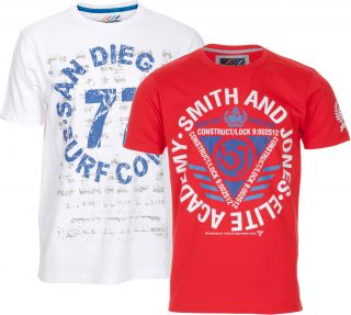 Blue Inc Mens Smith and Jones Assorted 2 Colour Pack T Shirt Deal BNWT