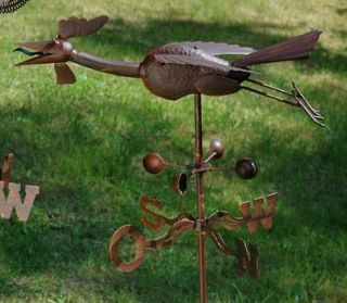 Wetterhahn Wetterfahne, H 135 cm, Eisen lackiert, Vogel, Gartendeko