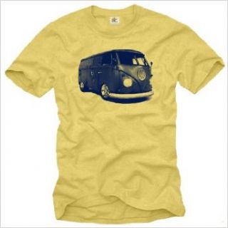 Bulli T Shirt für Herren VW BUS T1 vintage gelb Größe M 