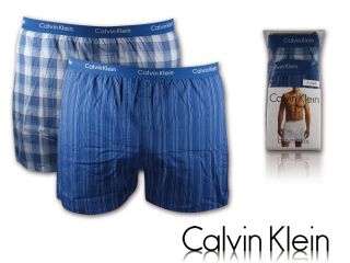 Pack Calvin Klein Herren Woven Boxershorts Baumwolle blau Gr. L/34