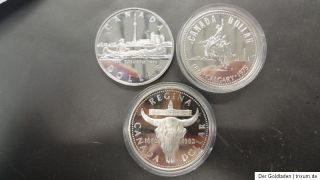 Verschiedene Silbermünzen Canada Dollar   1958   1984