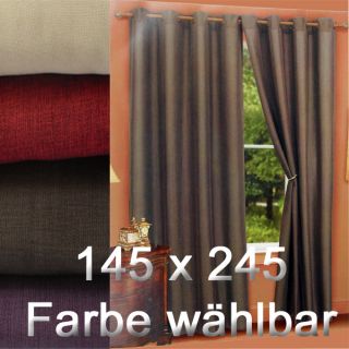 Gardine Vorhang Blickdicht Uni 145 x 245 cm w. Leinen