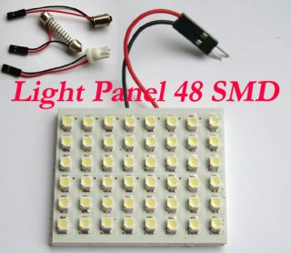 Light Lamp Panel 48 SMD LED+T10+Dome Bulb+BA15S AP New