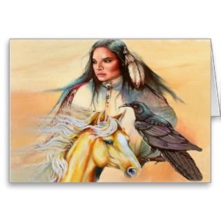 , Note Cards and Native American Indian Women Greeting Card Templates