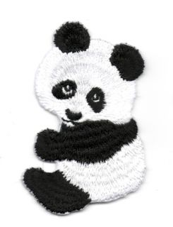 Applikation Patch Bügelbild Panda Bär 4,8 x 7,5cm