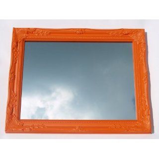 Spiegel Wandspiegel BAROCK Holzrahmen orange 47 x 37 x 5 cm 