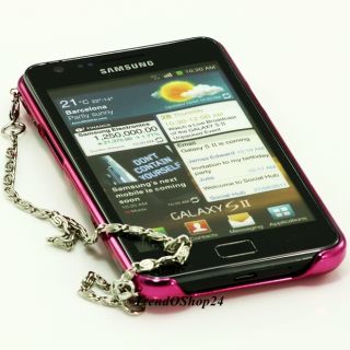Samsung Galaxy S2 i9100 LEOPARD CHROM PINK STRASS COVER Case Tasche