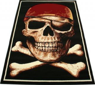  Piraten Teppich Pirates SKULL schwarz rot 120/160 cm