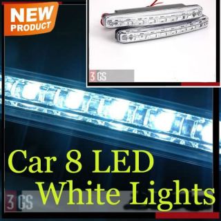 4W 12V New Energy Saving Bright White 2 x 8 LED Lamp Car Daytime