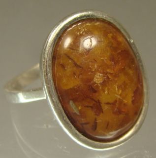 Silberring  835  mit Bernstein,6,8 gr. 184/6115