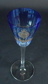 Jugendstil Stengelglas in blau   LUCCA LIQUEUR   entwurf Kolo Moser