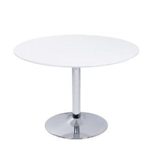 Esszimmer Tisch Esstisch rund 110 cm weiß/Chrom Steffen 