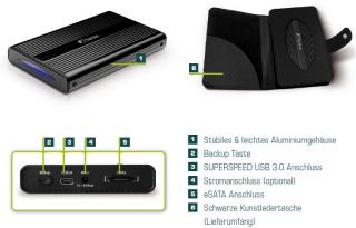 FANTEC DB 228U3e   2,5 SATA Festplatten Gehäuse USB3.0 & eSATA