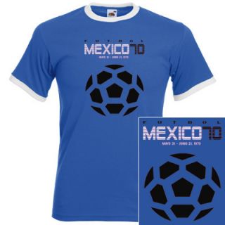 MEXICO 70 Ringer T Shirt WM 1970 FUSSBALL TRIKOT S XXL