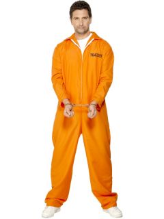 Sträflingskostüm Overall orange Gefangener US Knasti Gr L