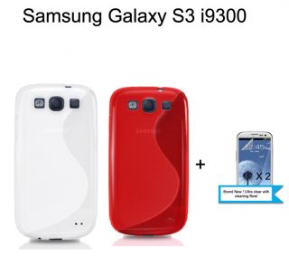 Samsung Galaxy S3 III i9300 TPU Case Silikon Schutzhüllen + 2 X
