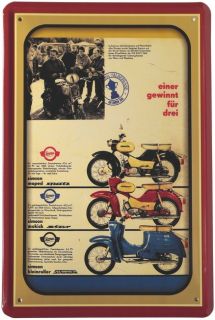 Sperber DDR Motorrad 20 x 30 cm Reklame Retro Blechschild 209