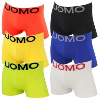 6er Pack sportliche Herren Boxershorts Microfaser UOMO in 6 Farben