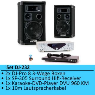 Karaoke Musikanlage PA Boxen HIFI Verstärker DVD DJ 232