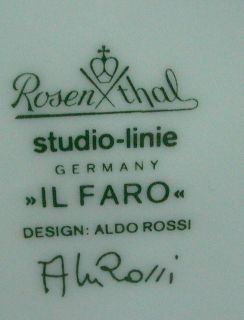 Rosenthal Kaffeeservice Il Faro   Design Aldo Rossi