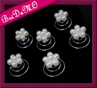 Curlies Brautschmuck Hochzeit Haarspiralen Perlen