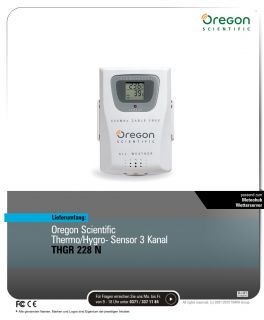 Oregon Scientific Thermo/Hygro  Sensor 3 Kanal THGR228N
