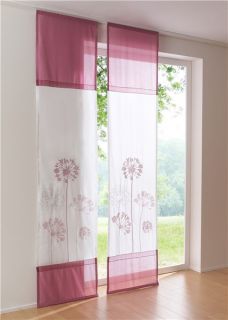 Schiebevorhang Schiebegardine 245x57 Weiß Pink Neu