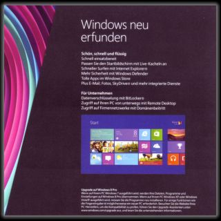 WINDOWS 8 PRO *** 32 / 64 bit (Update Version) *** (Neuwertig)