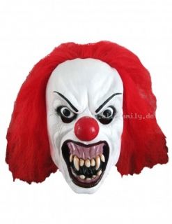 Terror Clown   MASKE   Horror Latex Maske mit Perücke