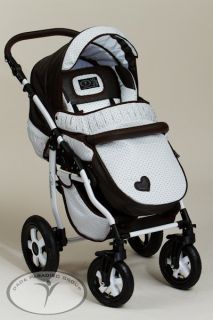 NEW NUE Kombi Kinderwagen 3in1 Exlusiv ROMANCE Weiß