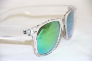Retro Sonnenbrille transparent clear 80er Jahre silber blau