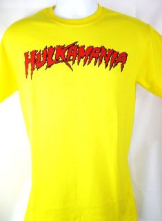 Hulkamania Hulk Hogan Bright Yellow T shirt New
