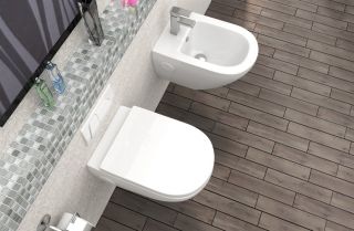 Wandhängend Hänge Toilette Weiss SET WC VITO SoftClose+Bidet VITO