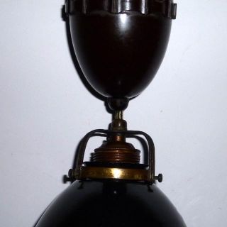 alte Emaille Decken Lampe Fabriklampe Art Deco Bauhaus Bakelit Email