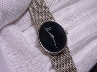 Chopard Geneve Uhr Weiß  Gold 750 Handaufzug, Zifferblatt schwarz