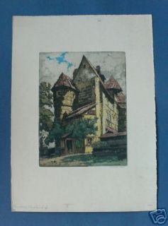 Rudolf Veit   NÜRNBERG Schwedenhof   Farbaquatinta 1930